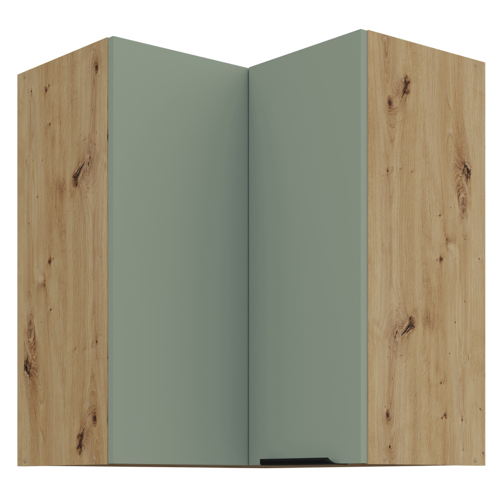 Felső sarokszekrény, aquamarine/artisan tölgy, ARSANY 60x60 GN-72 2F (RP)