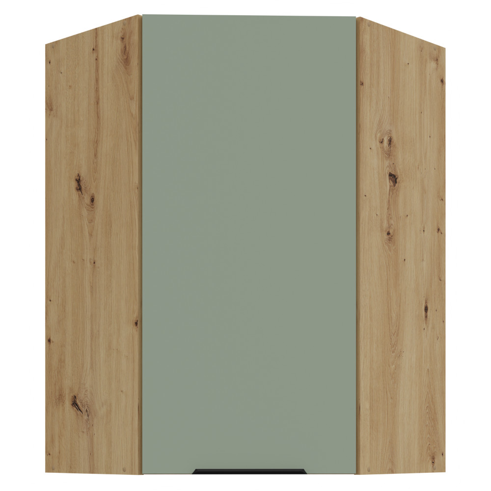 Felső sarokszekrény, aquamarine/artisan tölgy, ARSANY 60x60 GN-90 1F (RP)
