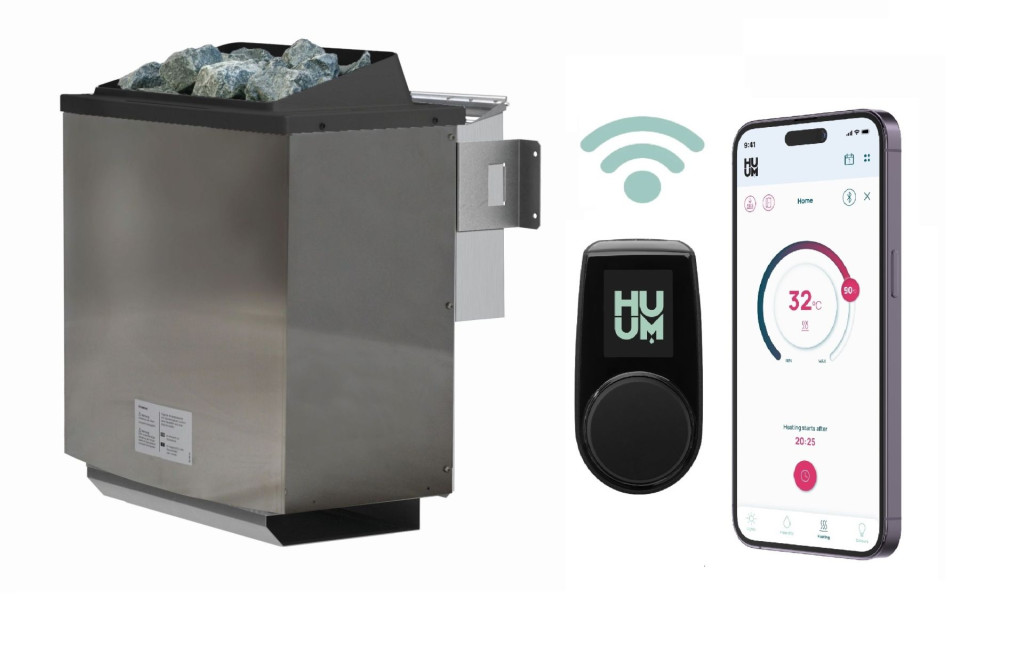Karibu 9 kW-os Bio-kombi  szaunakályha + HUUM 