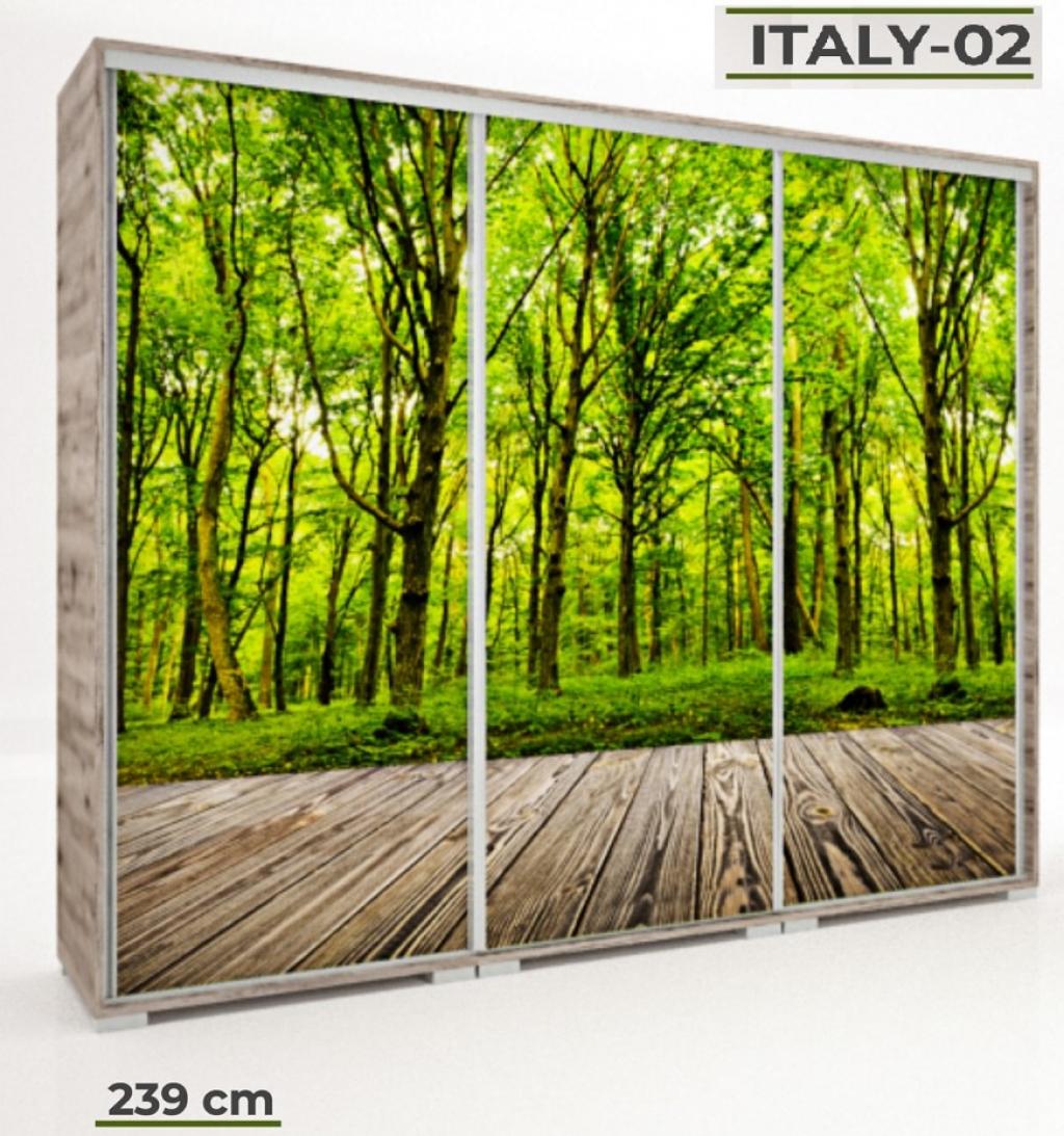 Italy Style tolóajtós gardróbszekrény 239 cm ( 02) (DIV)
