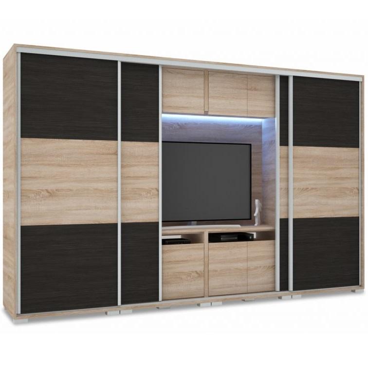 Lux TV-s tolóajtós gardróbszekrény - 318 cm széles (DIV)