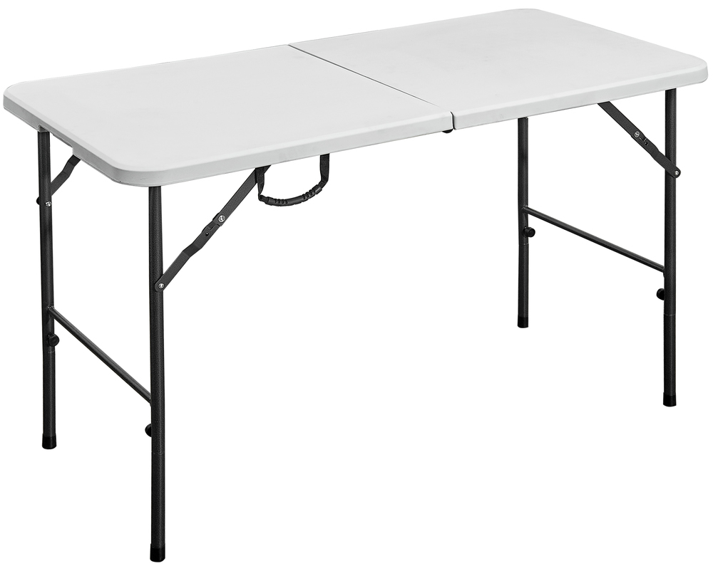 ROJAPLAST összecsukható, hordozható műanyag asztal, 120 cm - fehér (RP)