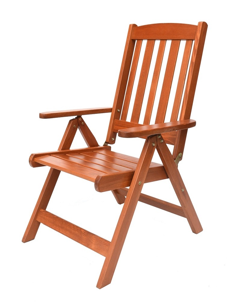 ROJAPLAST LUISA fenyőfából készült összecsukható, lakkozott kerti szék (RP)