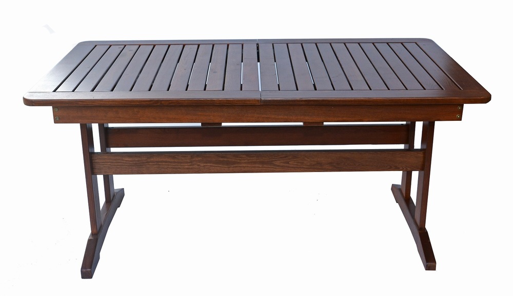ROJAPLAST ANETA fenyőfából készült kihúzható, lakkozott kerti asztal, 160-210 cm () (RP)