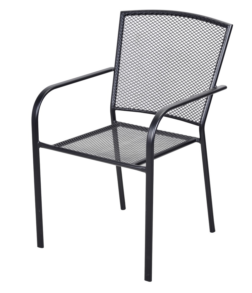 ROJAPLAST ZWMC-19 fém kerti szék, 62 x 56,5 x 88 cm - fekete (Méret: 62) (RP)