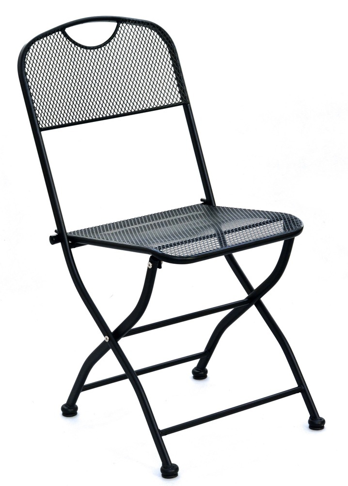 ROJAPLAST ZWMC-45 fém kerti összecsukható szék, 54 x 45 x 89 cm - fekete () (RP)