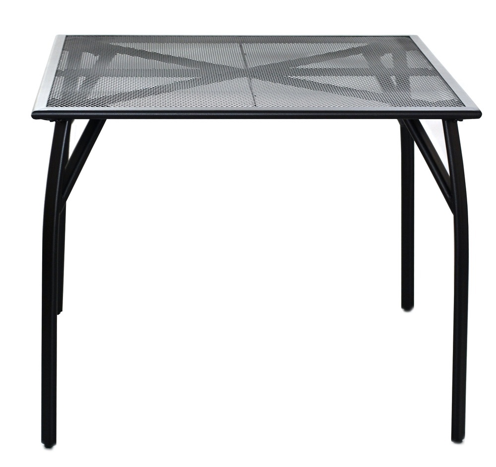 ROJAPLAST ZWMT-90 fém kerti asztal, 90 x 90 x 72 cm - fekete (Méret: 90) (RP)