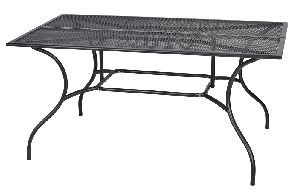 ROJAPLAST ZWMT-83 fém kerti asztal, 150 x 90 x 72 cm - fekete (* Kifutó) (RP)