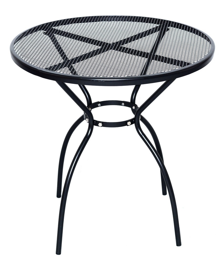 ROJAPLAST ZWMT-06 fém kerti körasztal, ø 70 x 72 cm - fekete (Méret: ø) (RP)