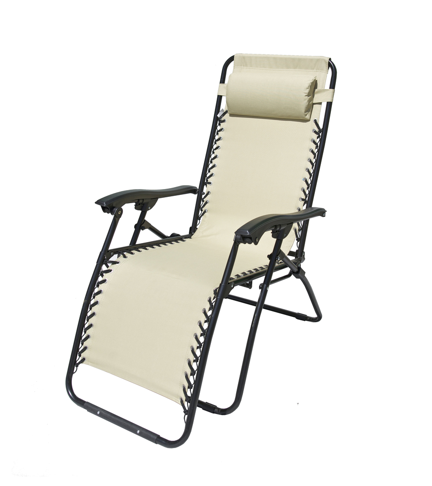 ROJAPLAST 2320 OXFORD fém összecsukható kerti/kemping/napozó szék - bézs (RP)