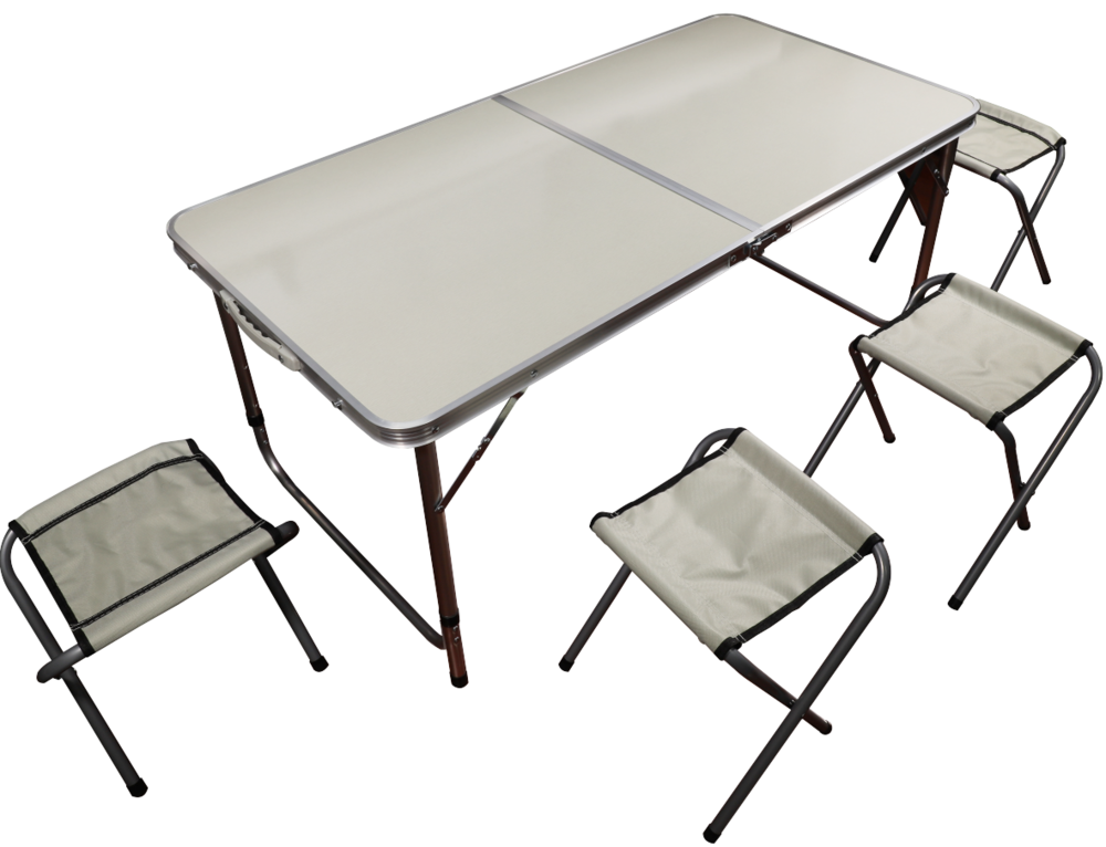 ROJAPLAST összecsukható kemping bútor garnitúra, 1 x asztal + 4 x szék (RP)