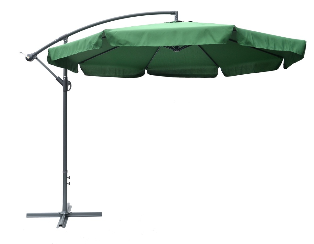 ROJAPLAST EXCLUSIVE függő napernyő hajtókarral, zöld - ø 300 cm - vízálló () (RP)
