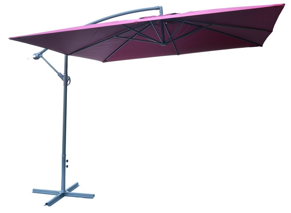ROJAPLAST 8080 függő napernyő, hajtókarral - bordó - 270 x 270 cm (*) (RP)