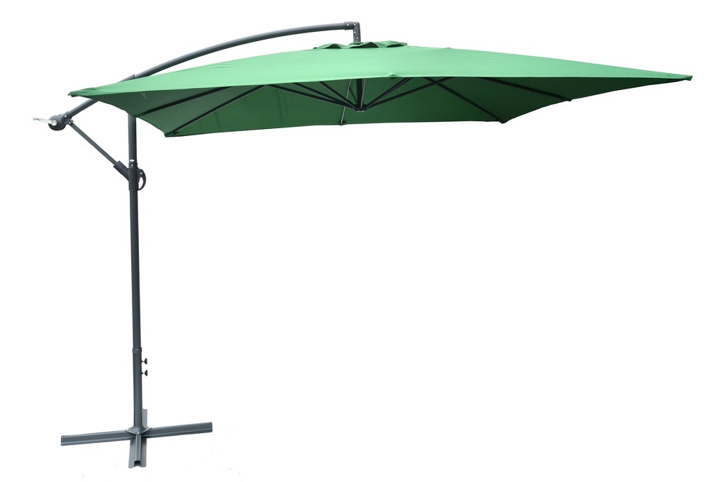ROJAPLAST 8080 függő napernyő, hajtókarral - zöld - 270 x 270 cm (*) (RP)