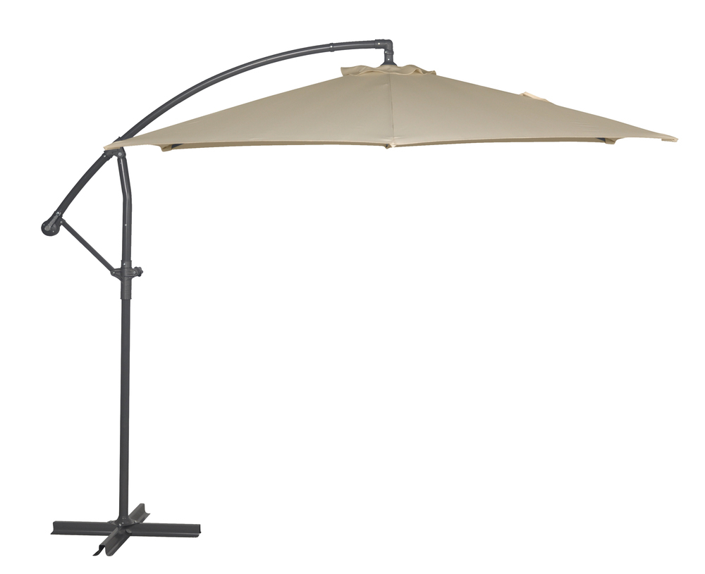 ROJAPLAST FREE POLE függő napernyő, hajtókarral - bézs - ø 300 cm (*) (RP)