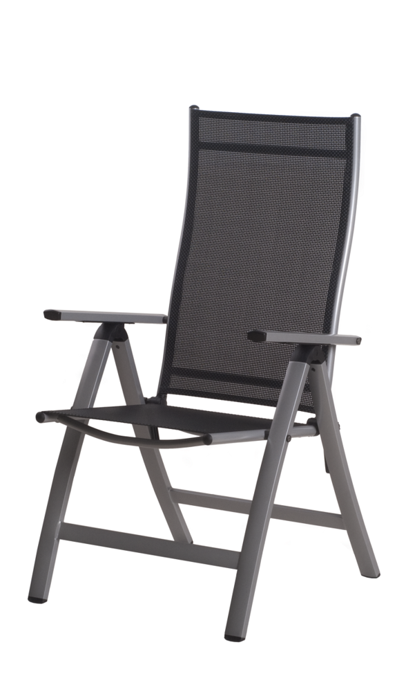 SUN GARDEN LONDON állítható fém kerti szék - ezüst/fekete (Méret: 59 x) (RP)