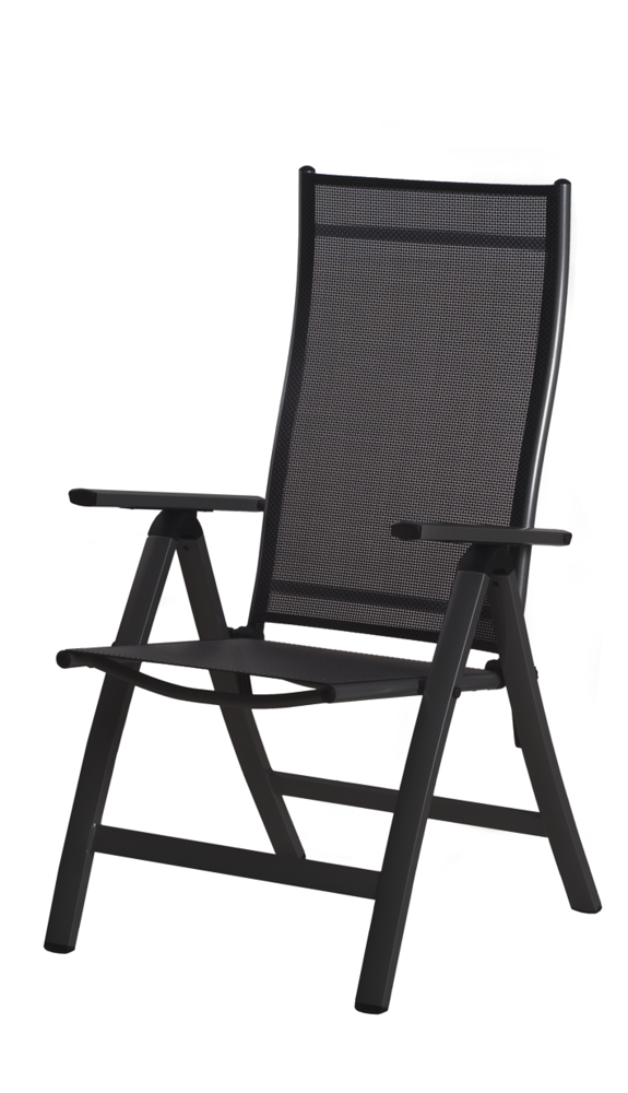 SUN GARDEN LONDON állítható alumínium kerti szék - antracit/fekete (RP)