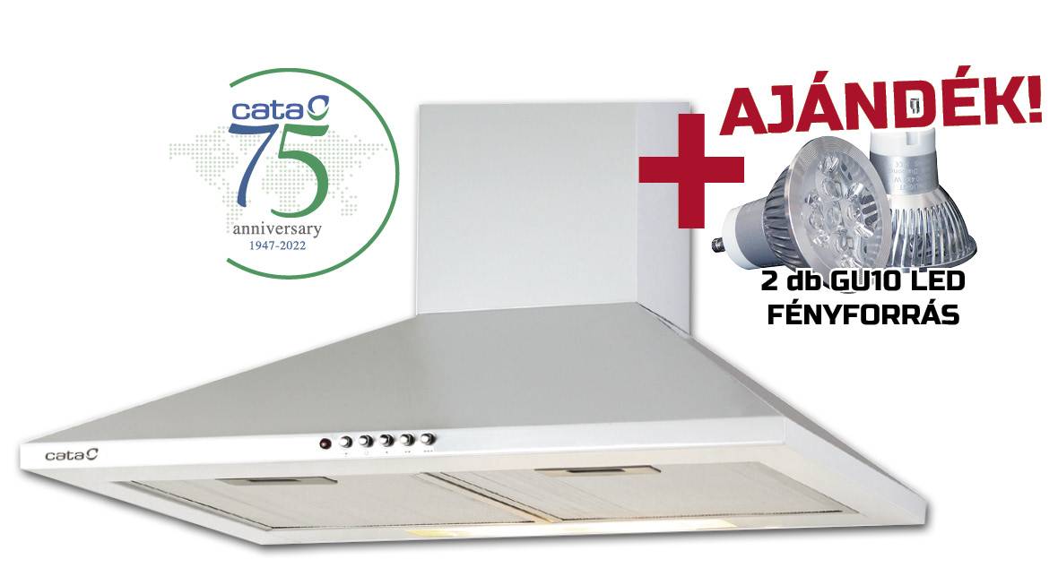 Cata - Páraelszívó OMEGA 700 fehér WH/L + 2 db Conlight LED fényforrás (MK)